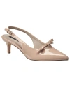 French Connection Women's Patent Bow Kitten Heel In Nude Patent