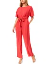 French Connection Patras Womens Wide Leg Tie-waist Jumpsuit In Pink