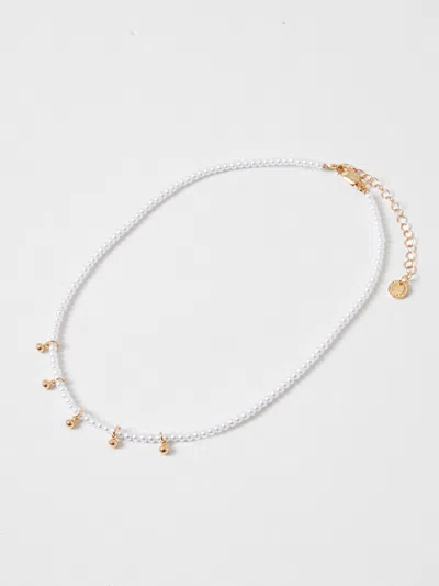 French Connection Pearl Necklace White/gold