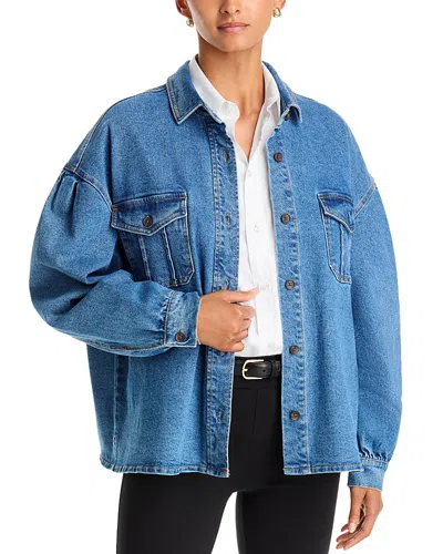French Connection Penelope Cotton Denim Shirt In Blue