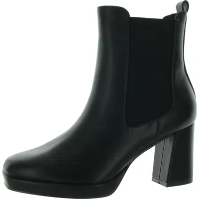French Connection Penny Womens Vegan Leather Ankle Chelsea Boots In Black
