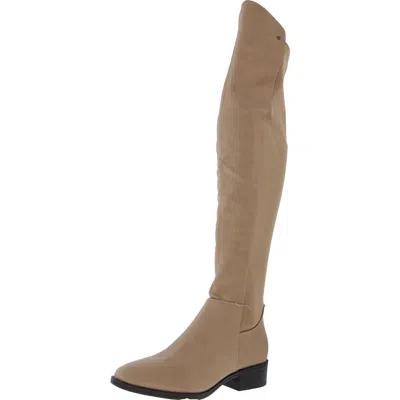 French Connection Perfect Womens Vegan Leather Zipper Over-the-knee Boots In Grey