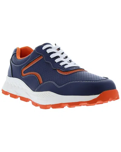 French Connection Petta Leather Sneaker In Blue