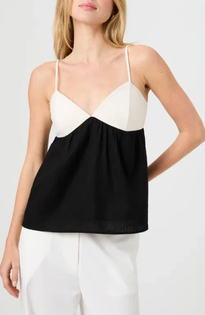 French Connection Phoebe Ponte Colorblocked Camisole In Black