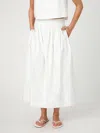 French Connection Pinstripe Cotton Poplin Skirt In Cream