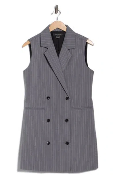 French Connection Pinstripe Sleeveless Blazer Dress In Gray