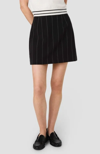 French Connection Pinstripe Suiting Miniskirt In Black