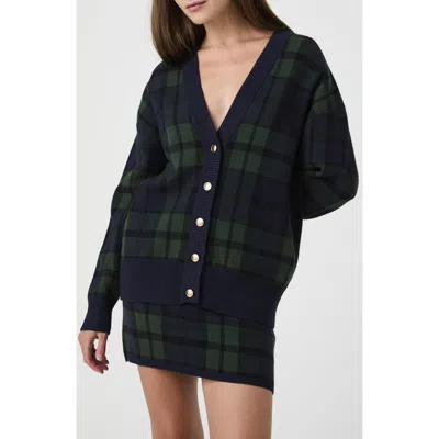 French Connection Plaid Cardigan In Multi