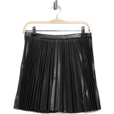 French Connection Pleated Faux Leather Miniskirt In Black