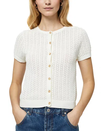 FRENCH CONNECTION POINTELLE BUTTON CARDIGAN