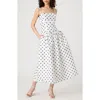 French Connection Polka Dot Strappy Drop Waist Sundress
