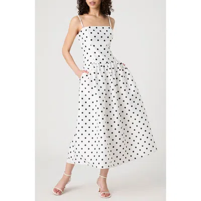French Connection Polka Dot Strappy Drop Waist Sundress