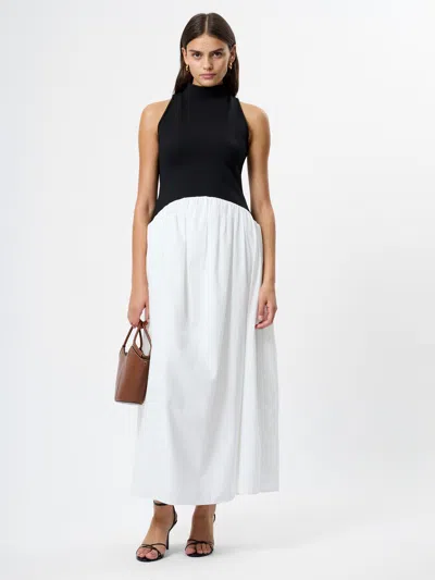 French Connection Ponte Mixed Media Maxi Dress In Multi