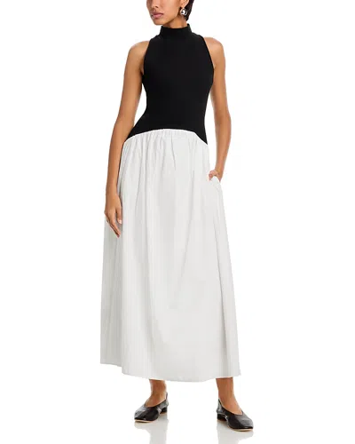 French Connection Ponte Mixed Media Maxi Dress In Multi