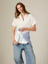 French Connection Poplin Collar Short Sleeve Pullover In Multi
