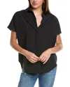 French Connection Frenh Connection Cele Short Sleeve Cotton Top In Black
