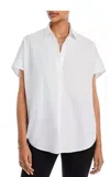 French Connection Poplin Shirting Popover Top In White In Neutral
