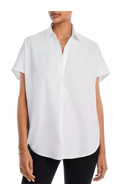 French Connection Poplin Shirting Popover Top In White In Neutral