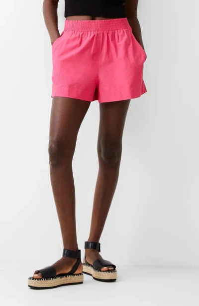 French Connection Poplin Shorts In Raspberry