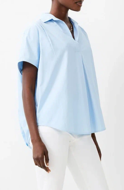 French Connection Popover Poplin Shirt In Blue