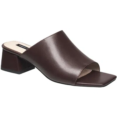 French Connection Pull-on Dinner Womens Solid Faux Leather Block Heels In Brown