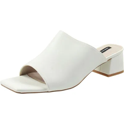 French Connection Pull-on Dinner Womens Solid Faux Leather Block Heels In White