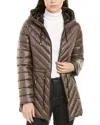 French Connection Quilted Drawstring Coat In Brown