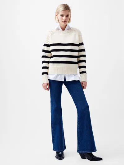 French Connection Quinley Stripe Sweater  Knitwear In Cream