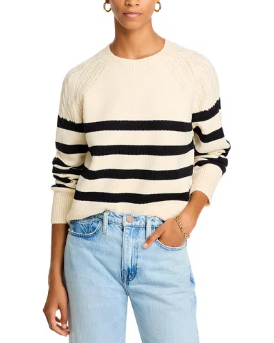 French Connection Quinley Stripe Sweater In Classic Cream Black