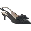 French Connection Quinn Bow Womens Bow Satin Slingback Heels In Black