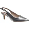 French Connection Quinn Leather Sandal Silvr Silve In Silver Crocodile