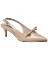 French Connection Women's Patent Bow Kitten Heel