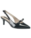 French Connection Quinny Slingback Kitten Heel In Black Patent