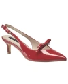 French Connection Quinny Slingback Kitten Heel In Red Patent