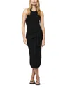 French Connection Cosysoft Tie Front Racerback Midi Dress In Black