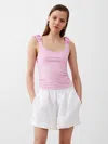 French Connection Rallie Gwyneth Scrunch Strap Tank In Pink