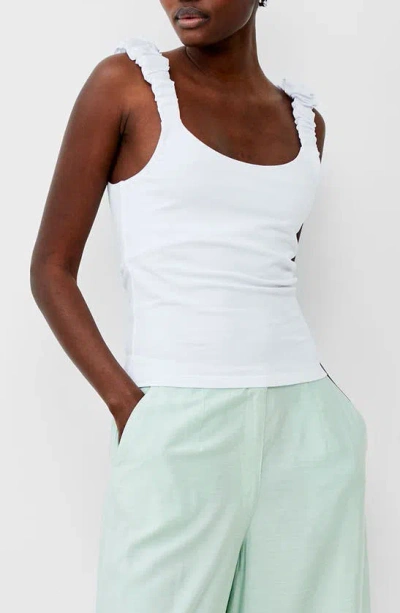 French Connection Rallie Gwyneth Scrunch Strap Tank In Linen White