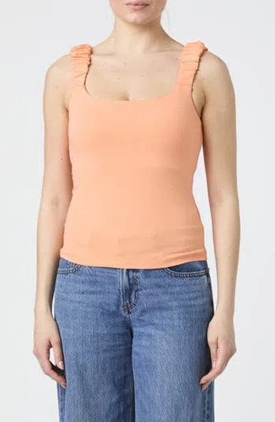 French Connection Rallie Ruched Strap Tank In Orange