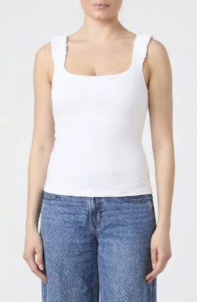 French Connection Rallie Ruched Strap Tank In White