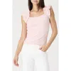 French Connection Rallie Ruffle Stretch Cotton Tank In Pink