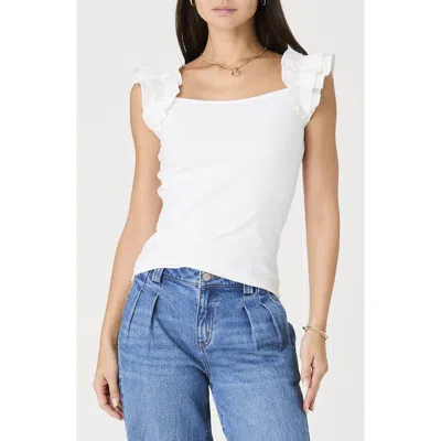 French Connection Rallie Ruffle Stretch Cotton Tank