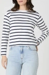 French Connection Rallie Stripe Slash Neck Top Stripe S White/marin In Summer White/marine