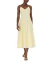 French Connection Raya Chiffon Midi Dress In Cornsilk Yellow