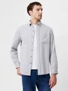 French Connection Regular Fit Herringbone Button Down Shirt Light Grey In Grey