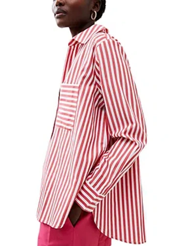 French Connection Relaxed Popover Shirt In True Red