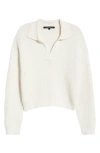 French Connection Remy Johnny Collar Sweater In White