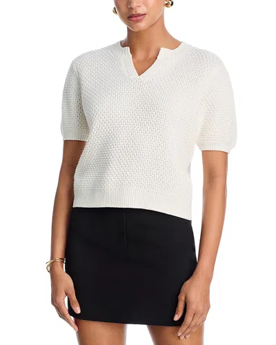 French Connection Remy V Neck Top In White