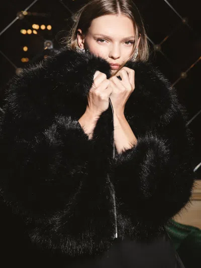 FRENCH CONNECTION RENA FAUX FUR JACKET FRENCH CONNECTION COATS & JACKETS,75ZKY0306