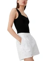 French Connection Rhodes Embroidered Shorts In Linen White