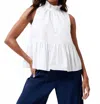 French Connection Emily Frill Top Summer White In White